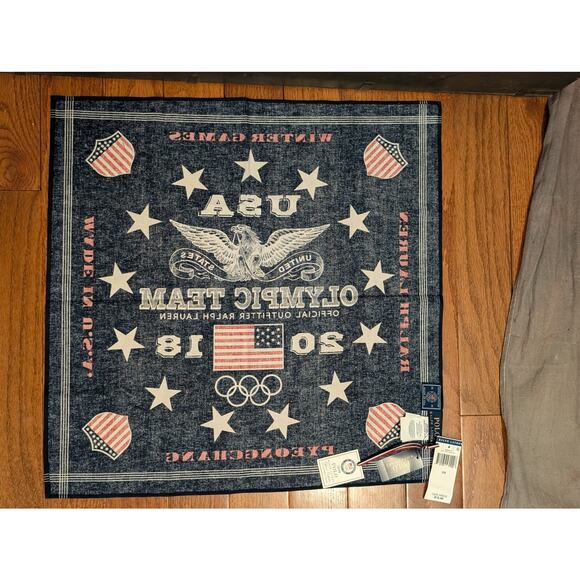 Polo Ralph Lauren Navy/Red Team USA 2018 Winter Olympics Bandana NWT - Picture 4 of 4